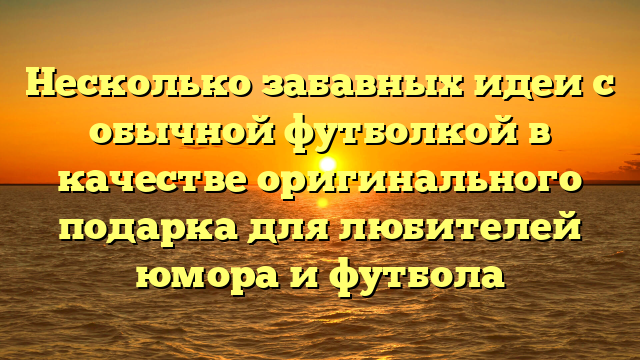 Несколько забавных идеи с обычной футболкой в качестве оригинального подарка для любителей юмора и футбола